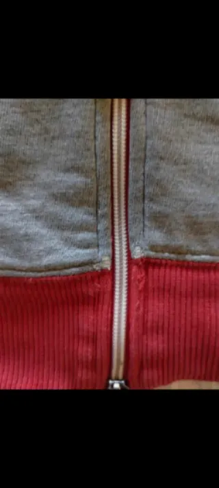 Felpa Nike Zip Grigio/Rosso Tg XS