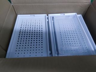 SONGMICS Cajas de Zapatos Plástico, Juego de 8 Organizadores de Almacenamiento, Caja Zapatero Plástico Plegable y Apilable para Zapatillas hasta Talla 44, Transparente y Blanco LSP08SWT