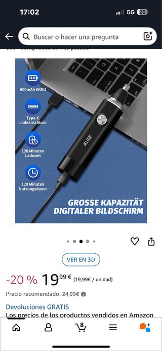 Kit Cortapelos Nariz y Orejas JEETIF 3 en 1