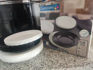 Vajilla Luminarc Trianon Black & White 17 pzs