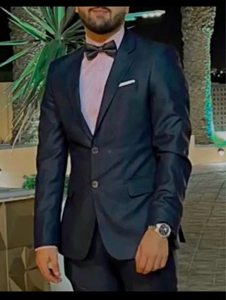 Traje de smoking Umberto negro y rosa