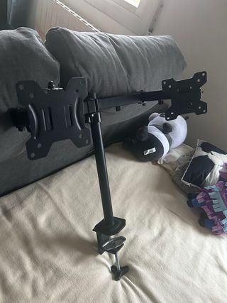 Soporte doble monitor abrazadera