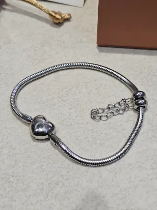 Pulsera Original Gnoce cierre Corazón Plata 19cm