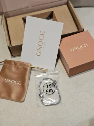 Pulsera Original Gnoce cierre Corazón Plata 19cm