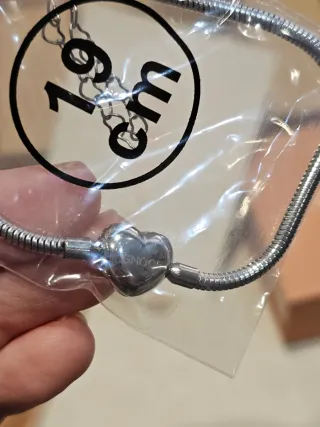 Pulsera Original Gnoce cierre Corazón Plata 19cm