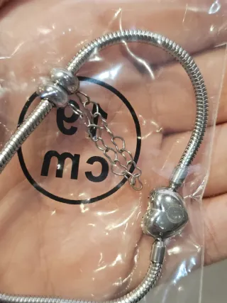 Pulsera Original Gnoce cierre Corazón Plata 19cm