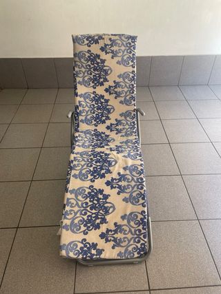 Hamaca reclinable azul y gris