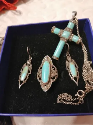 Conjunto Joyería Plata 925 y Turquesa