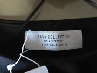 Vestido Zara negro lana talla S