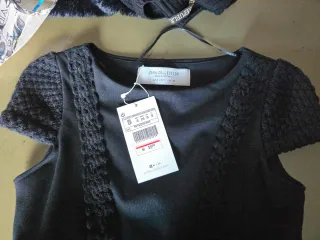 Vestido Zara negro lana talla S