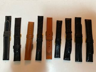 Set cinturini orologio pelle nero/marrone