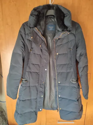 Abrigo Zara Mujer Negro Talla M