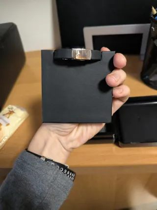 Pulsera Lotus Hombre Negra y acero inoxidable