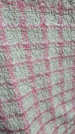 Falda de paño a cuadros rosa y blanco