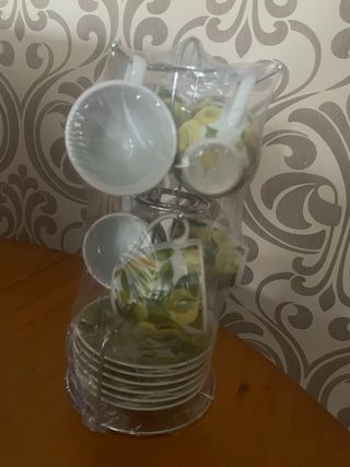 Juego de 6 tazas de café con soporte