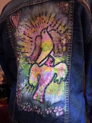 Chaqueta vaquera customizada YB. Reuse art M/L