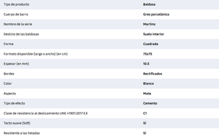 Suelo porcelánico Martins efecto cemento blanco