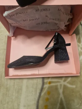 Zapatos de fiesta MY JEWELS negros tacón con caja