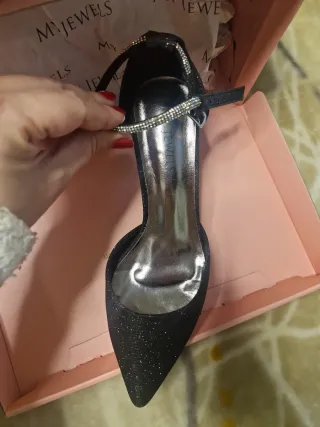 Zapatos de fiesta MY JEWELS negros tacón con caja