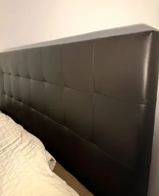 Cabecero Cama Piel Sintética Marrón