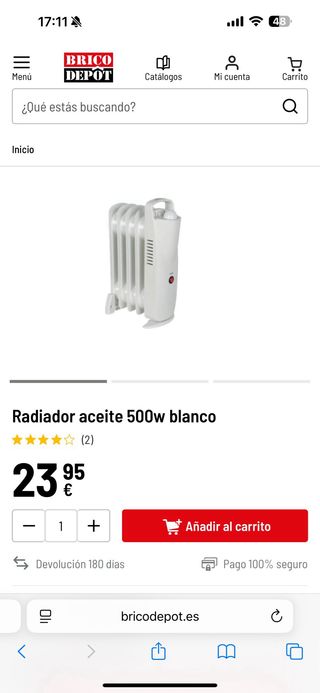 Radiador Aceite Mini 500W Blanco