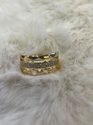 Anillo Laminado 14k con Circonitas