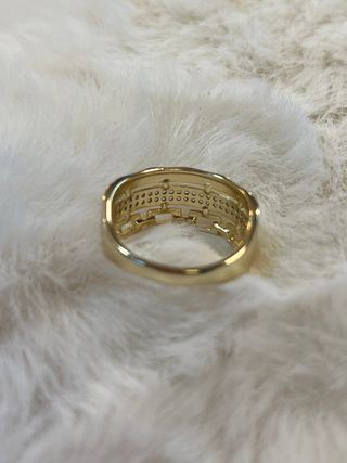 Anillo Laminado 14k con Circonitas