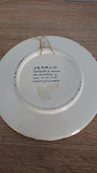 Plato decorativo cerámica pared multicolor