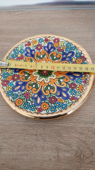 Plato decorativo cerámica pared multicolor