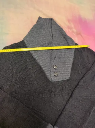 Jersey Blanco gris cuello alto botones