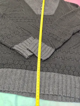 Jersey Blanco gris cuello alto botones