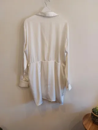 Camisa satén blanco Zara Join Life drapeada nueva