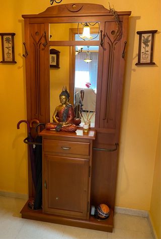 Mueble de entrada madera y metal