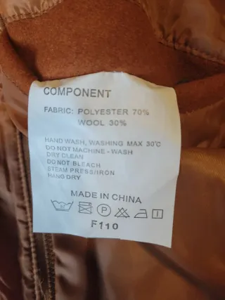 Abrigo de lana hombre marrón/naranja