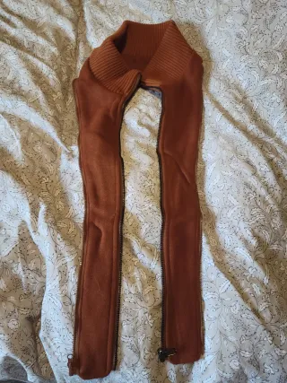 Abrigo de lana hombre marrón/naranja