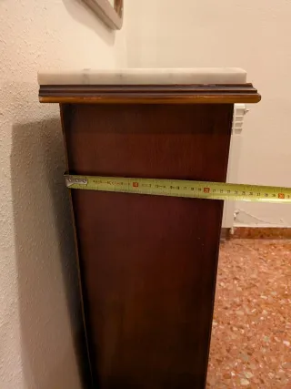 Mobile d'ingresso vintage in legno e marmo