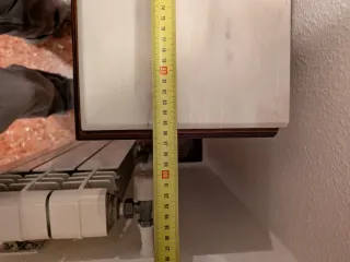 Mobile d'ingresso vintage in legno e marmo