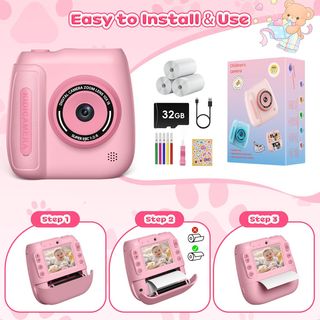 CAMARA FOTOS INFANTIL INSTANTANEA ROSA