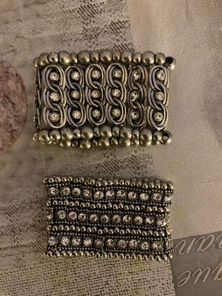 Braccialetti strass argento in coppia o singoli