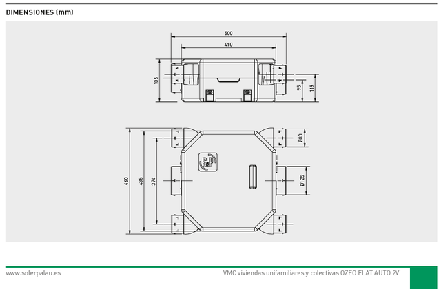 Grupo VMC Autoregulable OZEO-FLAT-AUTO-2V