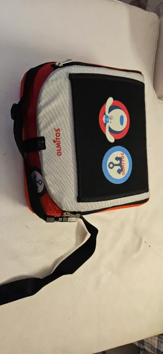 Mochila alzador de silla,Olmitos azul y rojo.