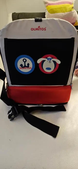 Mochila alzador de silla,Olmitos azul y rojo.