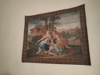 Tapiz antiguo Sagrada Familia y otros