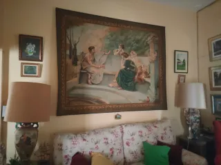 Tapiz antiguo Sagrada Familia y otros