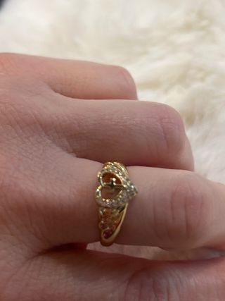 Anillo Corazón con Cruz Laminado 14k