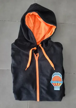 Sudadera Valencia Basket con capucha y cremallera