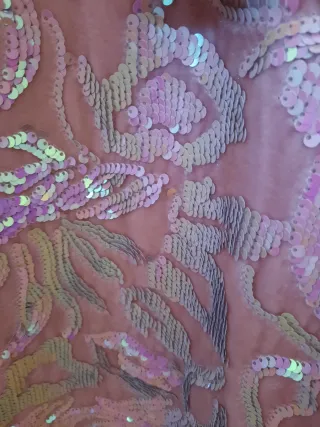 Vestido Flounce London lentejuelas rosa T40