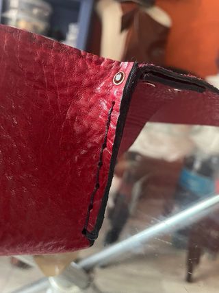 Bolso mini para fiesta de piel genuina rojo.