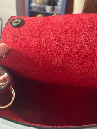 Bolso mini para fiesta de piel genuina rojo.