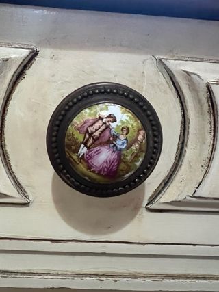 Cómoda antigua madera y mármol